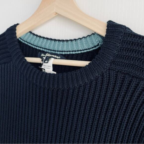 🆕 Ben Sherman Navyribbed sweater Crewneck NWT size Large cotton - Picture 2 of 11
